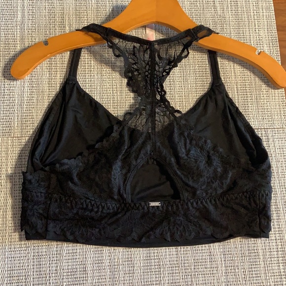 VS PINK Black Lace Racerback bralette (Large) - Picture 2 of 7